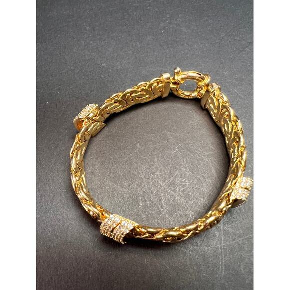 Moda Al Massimo White Cubic Zirconia Gold Over Bronze Designer Bracelet - Picture 4 of 16